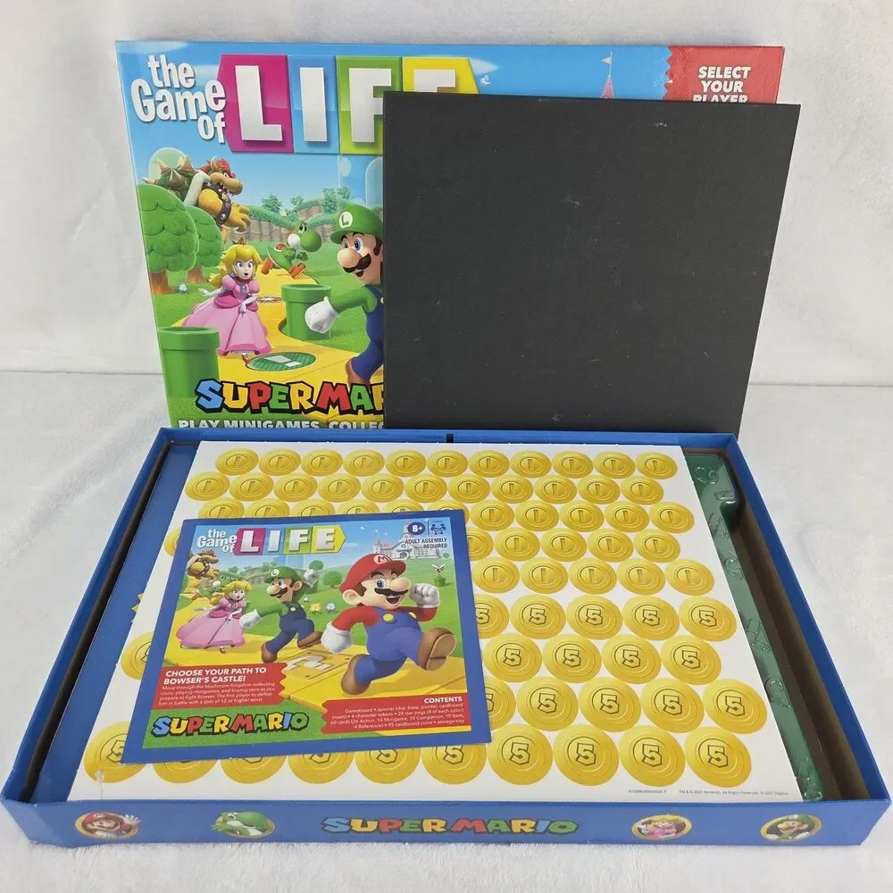 2021 Hasbro Game of Life Super Mario Edition Complete Open Box Fast Shipping